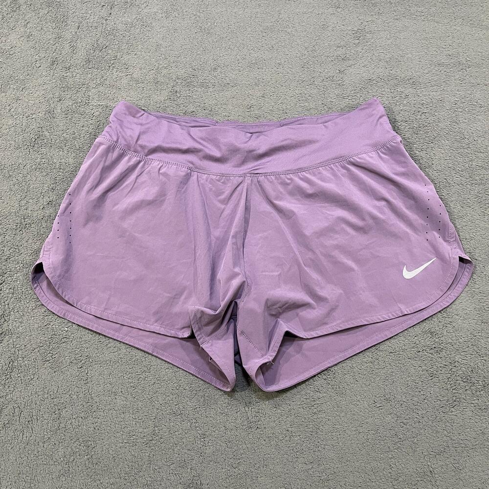 Nike Eclipse Mauve Purple Perforated Zip Pocket Running Shorts Women's Size XL